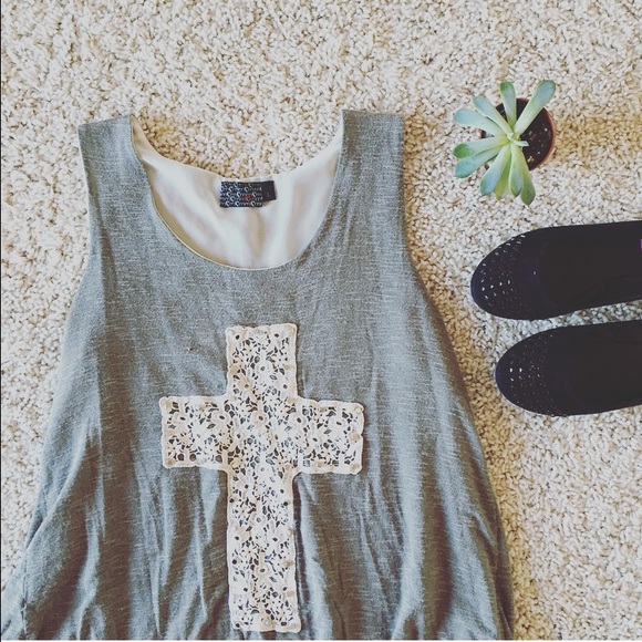 Tops - Army green cross tank top