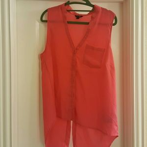 Pink Huess High Low Blouse