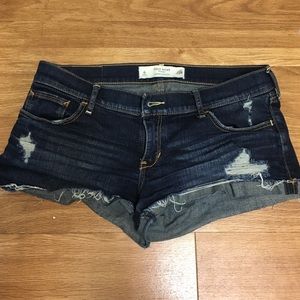 Dark distressed denim shorts from gilly hicks!