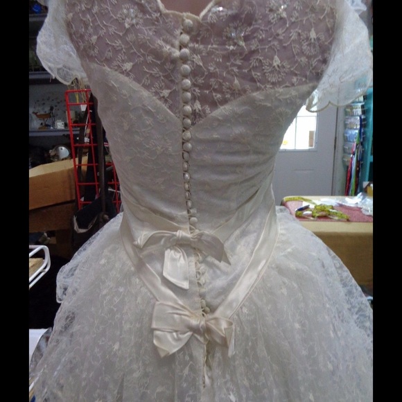 👗★❦꒒ik୧⌵♡⌵N୧w❦★ AUCTION PRICE👩🏻⚖️Vintage Fairytale Wedding Dress &Veil Sale - Picture 4 of 6