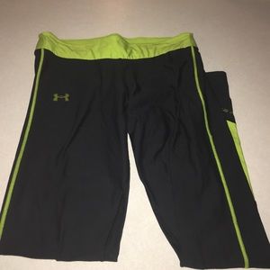 Black and green under armor cold gear pants