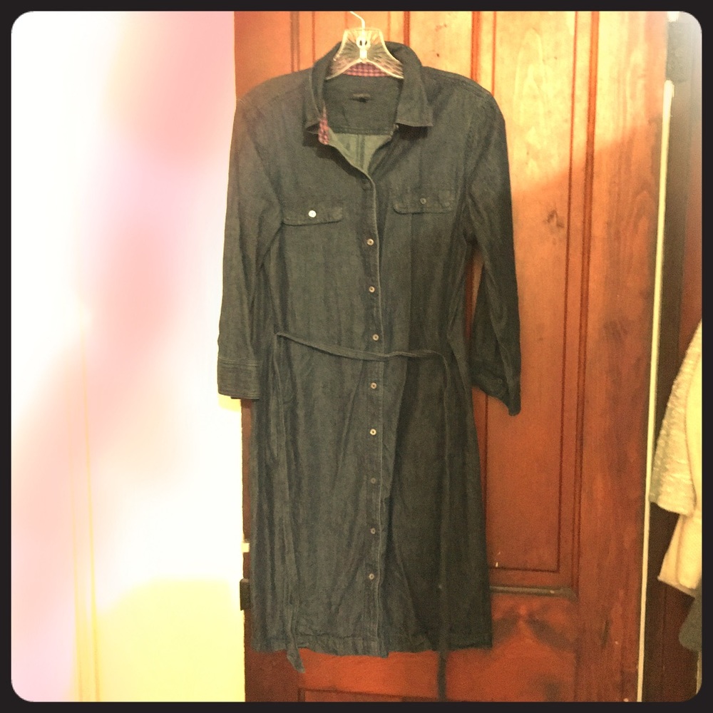 Talbots jean dress with belt