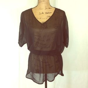 Sheer Black Express Top-S