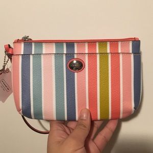 Multicolored Coach wristlet