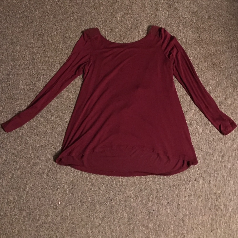 BKE Boutique Burgandy High Low