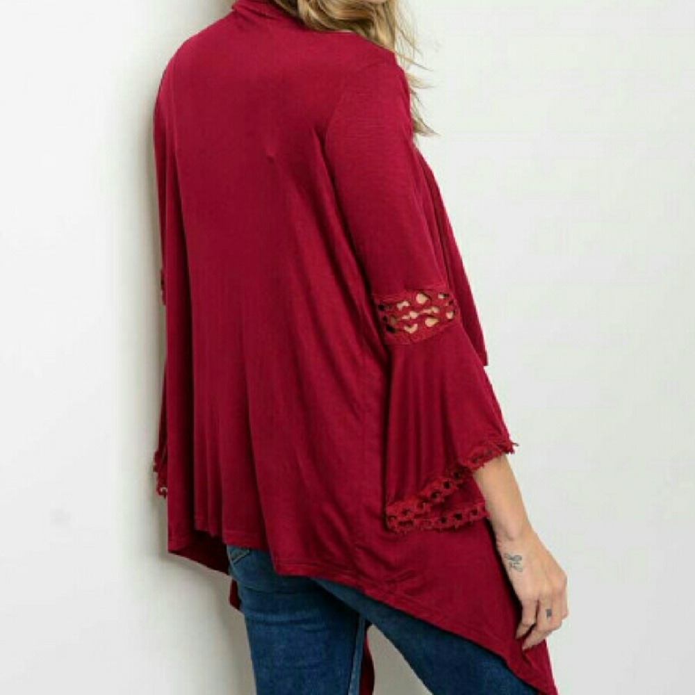 SUMMER SALE 🔴LAST 1🔴 BURGUNDY OPEN FRONT DUSTER - Picture 2 of 2