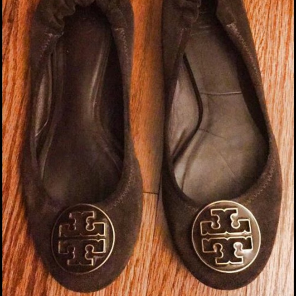 Authentic Tory Butch brown Suede flats 8.5
