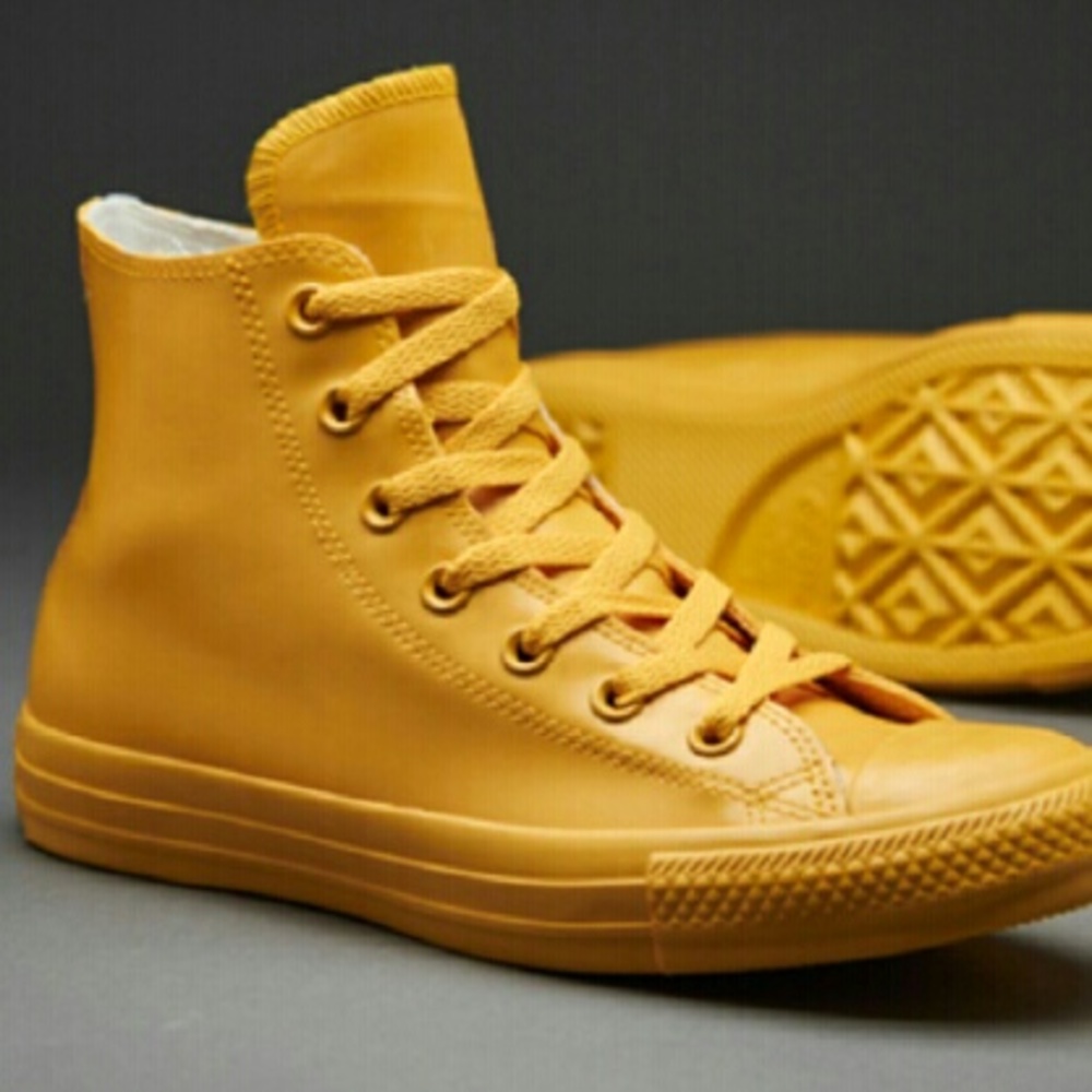 NEW Converse Chuck Hi Top Yellow Honey Shoe Boot - Picture 2 of 4