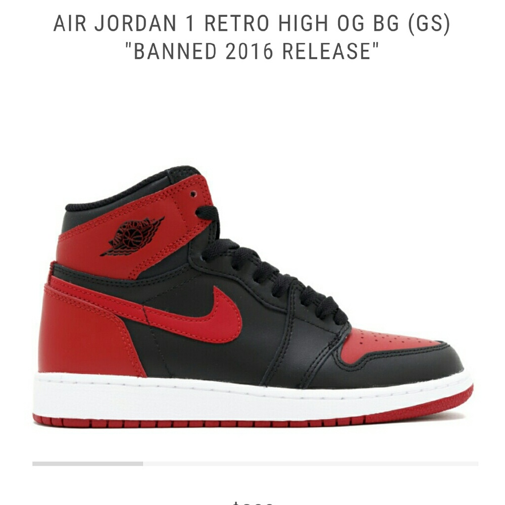 Jordan retro 1 bred bann gs size 5.5y