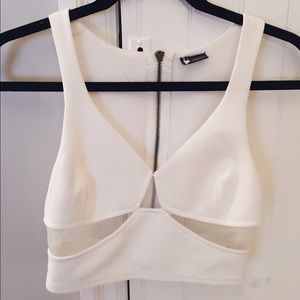 Urban Outfitters White cut-out top