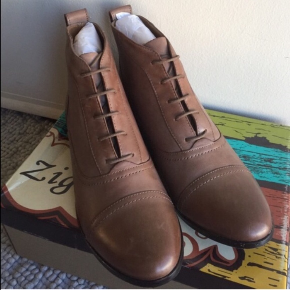 Brown Authentic Leather Booties- Black Size 9.5