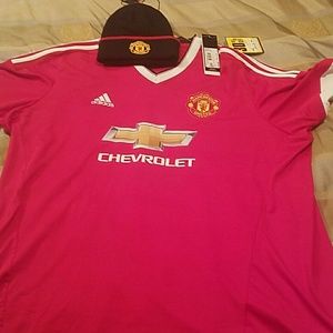 Authentic Manchester United Jersey with skull cap