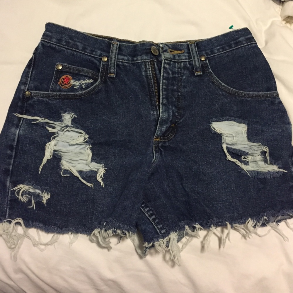 Dark denim jean shorts