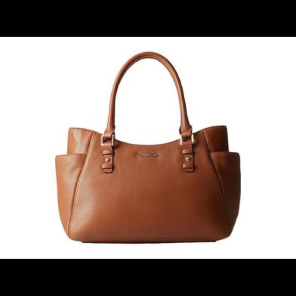 Tan satchel - leather