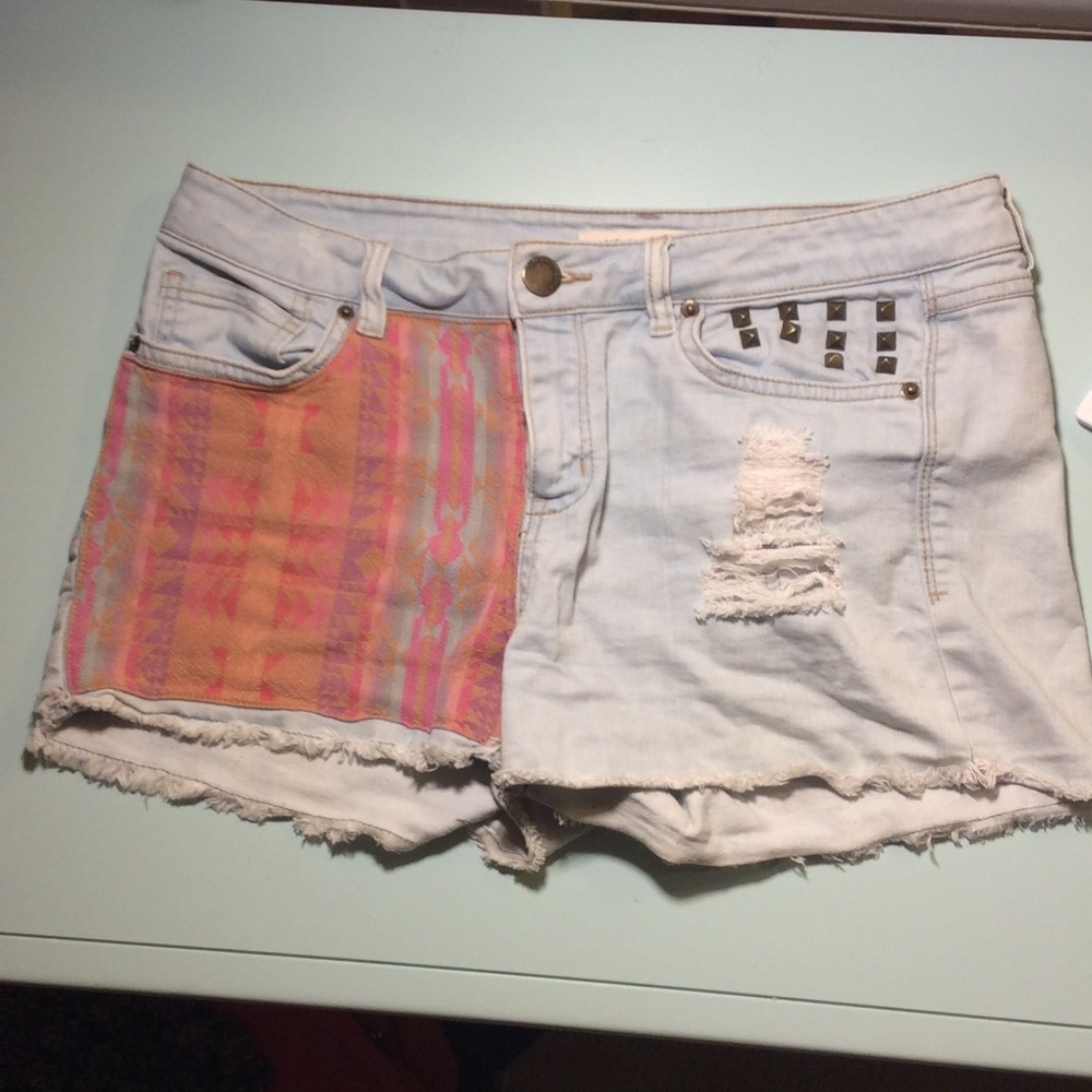 Cute print jean shorts