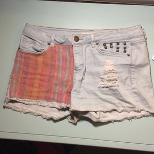 Cute print jean shorts