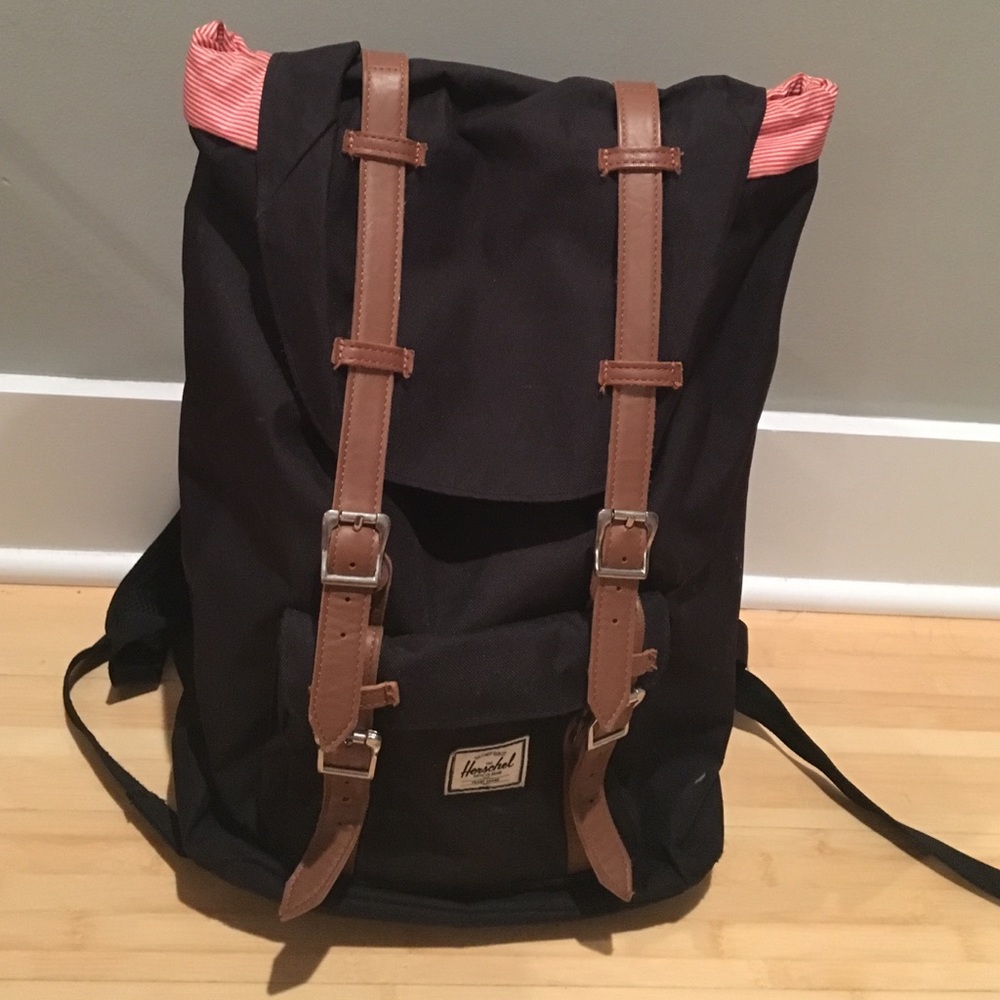 Herschel Bag - Black and Tan leather - Rarely used