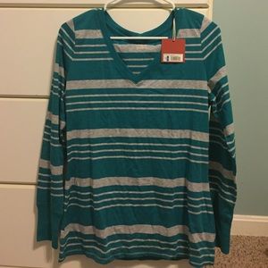 ***NWT*** Turquoise and Gray long sleeve v-neck.