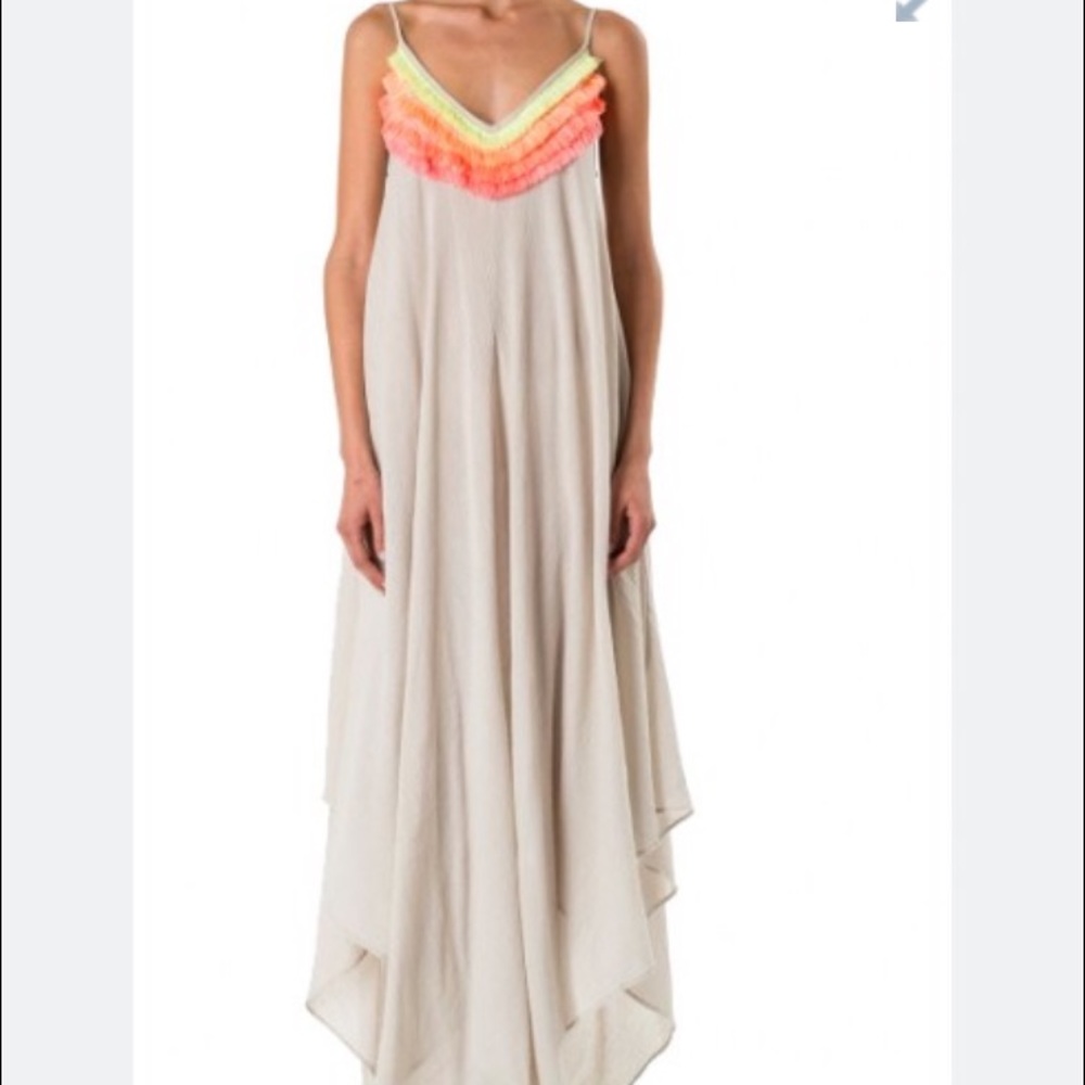 NWT SOLD OUT MARA HOFFMAN FRINGE HANDKERCHIEF MAXI
