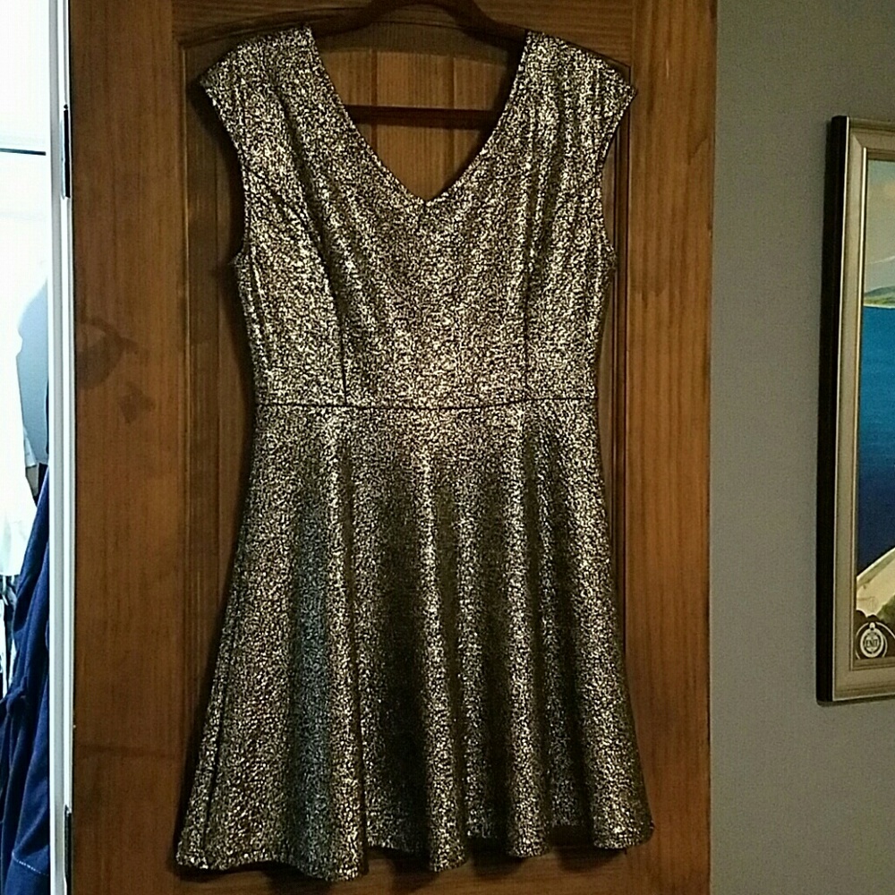Gold Skater Dress