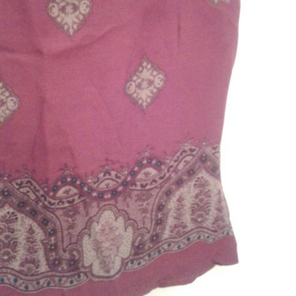 Vintage Silk top, Burgundy patterned - Picture 3 of 4