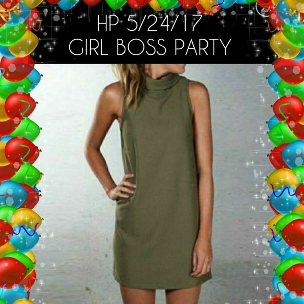 HP  OLIVE SLEEVELESS DRESS