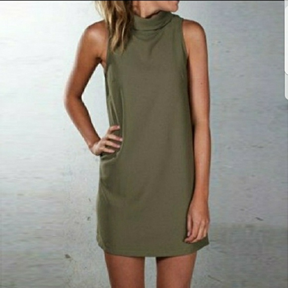 HP  OLIVE SLEEVELESS DRESS - Picture 3 of 3