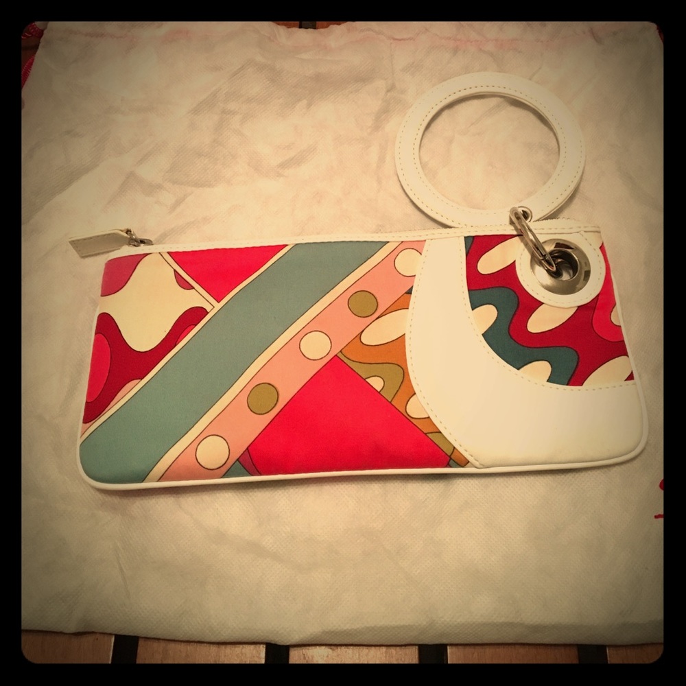 Isabella Fiore mod canvas and leather clutch