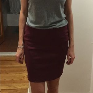 Maroon spandex mini skirt