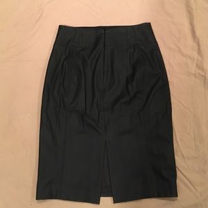 Black genuine leather skirt