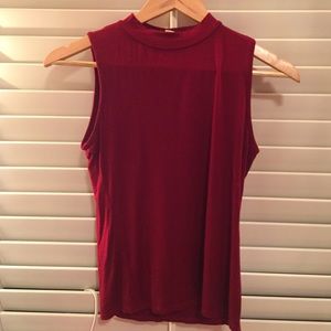 Red Turtleneck Tank