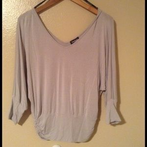 BeBe grey stretchy top. Like new!!