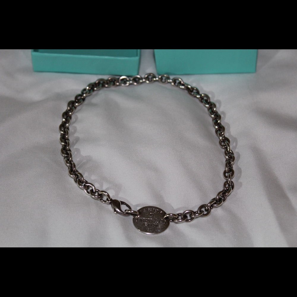 Tiffany & Co. silver Return To oval tag necklace
