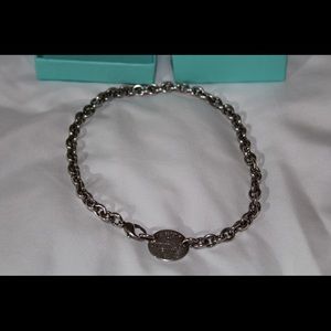 Tiffany & Co. silver Return To oval tag necklace