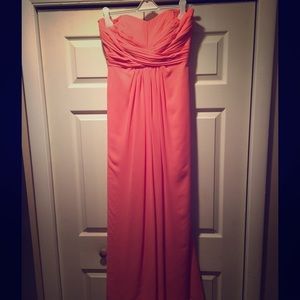 David's Bridal F15555 Bridesmaid Dress Coral Reef