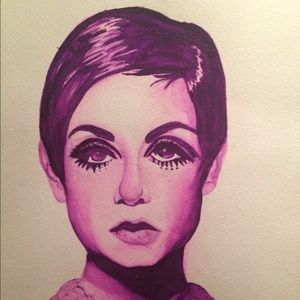 Monochromatic water color portrait