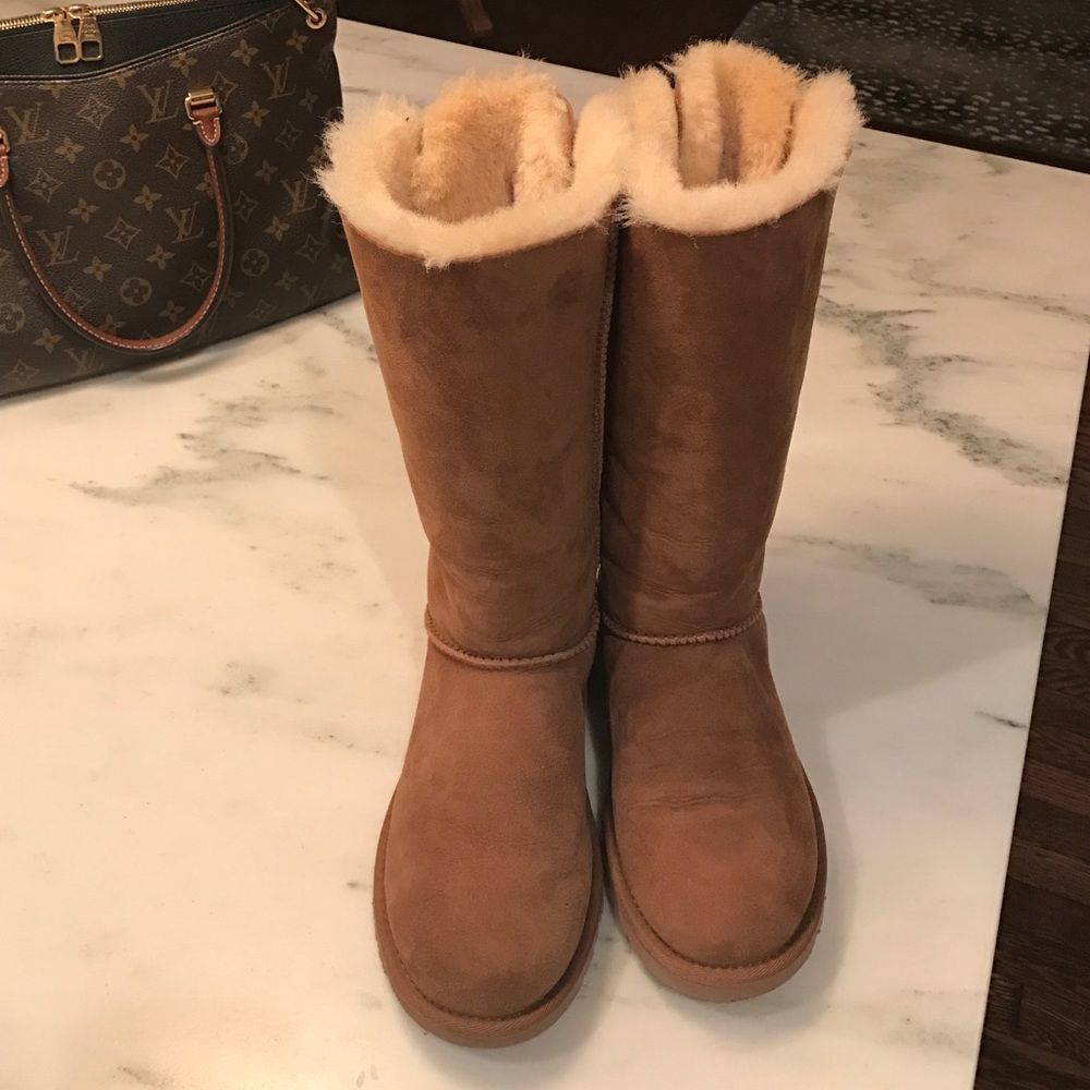 UGG Bailey Bow Tall Boots in Chestnut