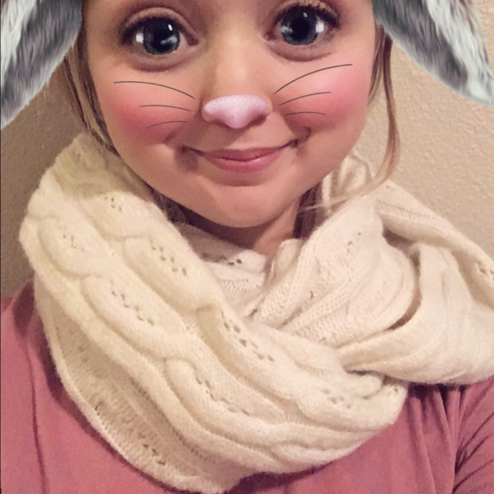 Cream colored infinity scarf
