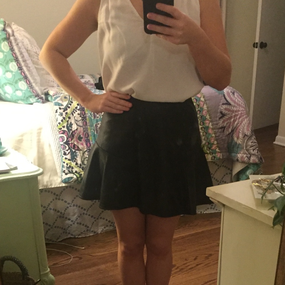 Faux leather skirt