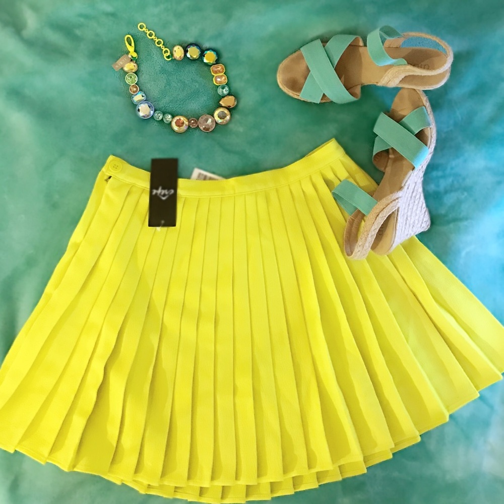 American Apparel Neon Pleated Skirt