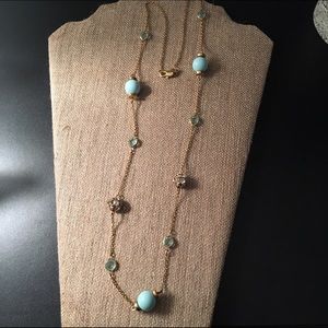 J.Crew gold/turquoise necklace