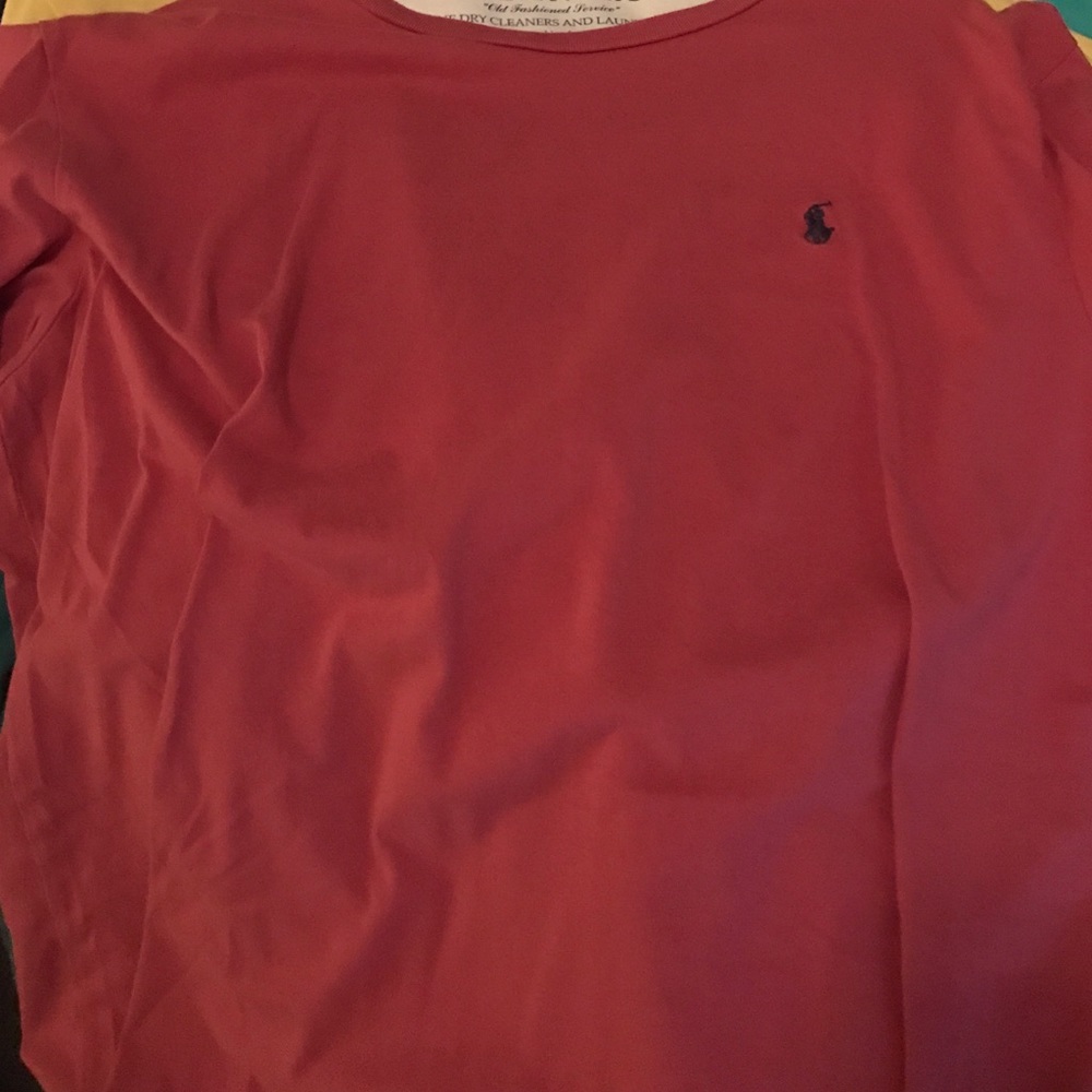 Large red polo shirt