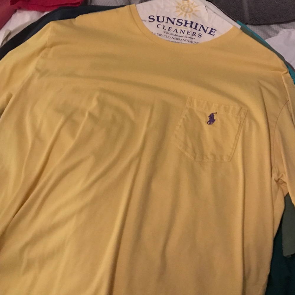 Yellow and purple large polo shirt
