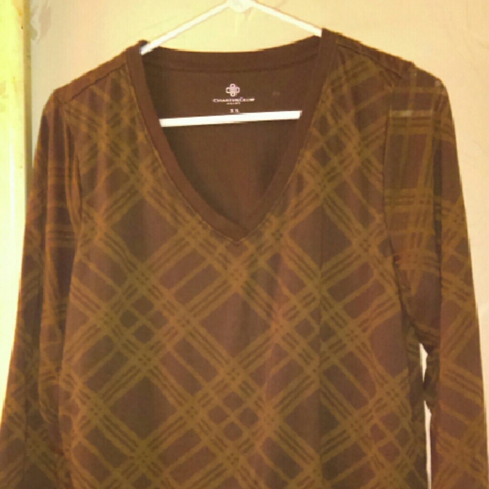 Charter Club Brown Women's Double Shirt