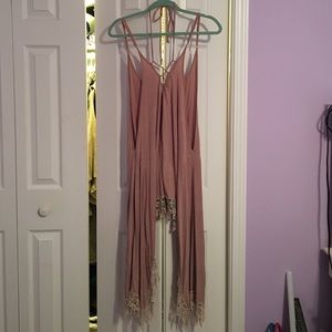 Tan spaghetti strap tunic only worn one time