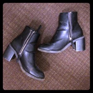 Faux leather boots