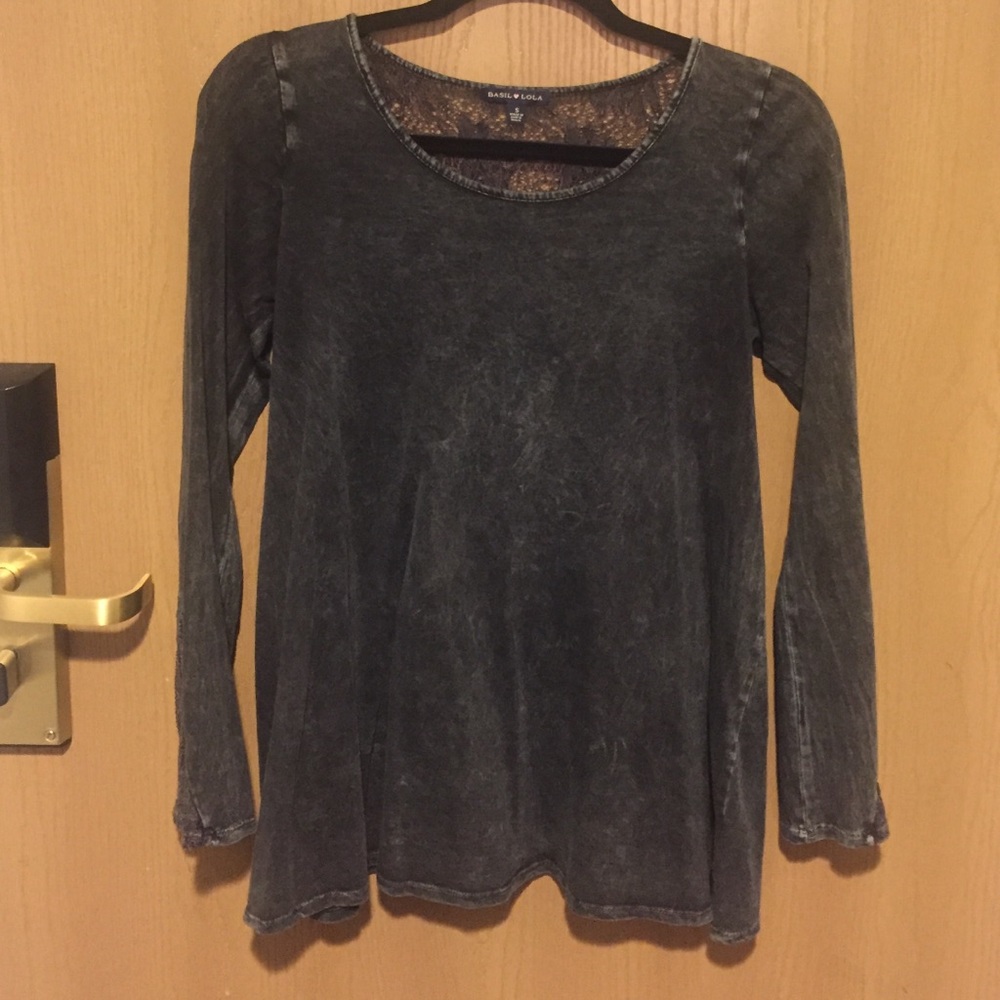 lace back black long sleeve