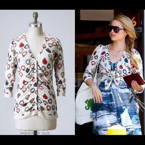 Anthropologie Field Flower Tick Tock Cardigan