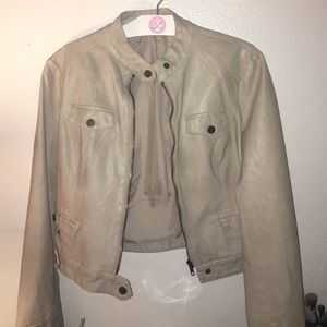 Tan faux leather jacket