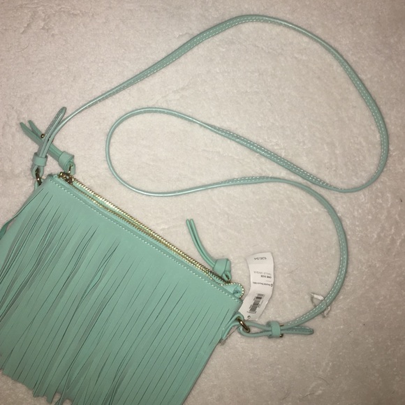 Old Navy Handbags - 💜FRIDAY SALE💜✨NWT✨Mint Fringe Cross-body Bag